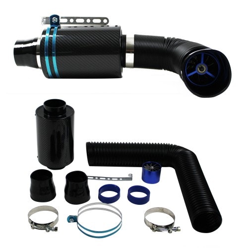 Genuine Carbon Power Sport Air Filter Airbox Air Intake incl.Flex Hose universal Set