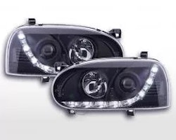 Daylight headlight LED daytime running lights VW Golf 3 91-97 black for right-hand drive