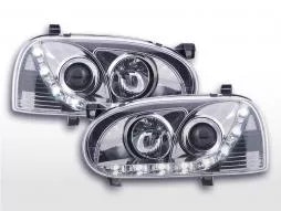 Daylight headlight LED daytime running lights VW Golf 3 91-97 chrome for right-hand drive