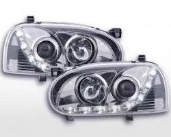 Daylight headlight LED daytime running lights VW Golf 3 91-97 chrome for right-hand drive