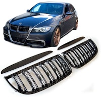 BMW E90 nyrer skinnende sort 05-08