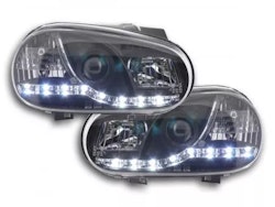 Daylight headlight LED DRL look VW Golf 4 type 1J 98-03 black for right-hand drive