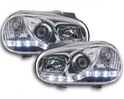 Daylight headlight LED DRL look VW Golf 4 type 1J 98-03 chrome for right-hand drive