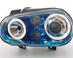 Headlights angel eyes VW Golf 4 type 1J 98-03 blue chrome