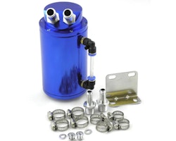 Universal Oil Catch Tank Blue Round + Installation Material