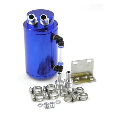 Universal Oil Catch Tank Blue Round + Installation Material