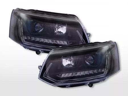 Halogen headlight set LED daytime running lights VW T5 year 10-15 black