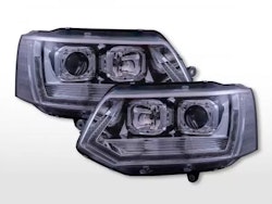 Halogen headlight set LED daytime running lights VW T5 year 10-15 right-hand drive chrome