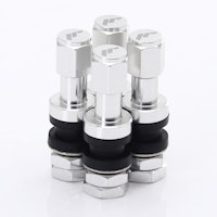 SET OF ALUMINUM AIR VALVES JR V2 - SILVER + LOGO