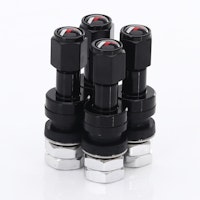 SET OF ALUMINUM AIR VALVES JR V2 - BLACK + LOGO