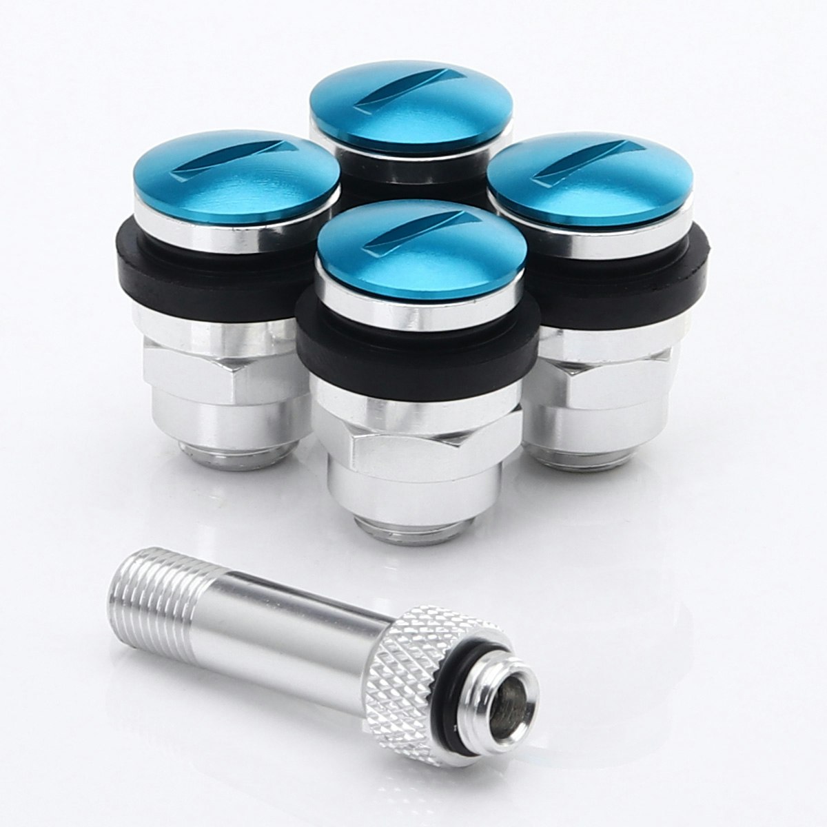 SET OF FLAT ALUMINUM AIR VALVES JR V1 - BLUE