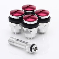 SET OF FLAT ALUMINUM AIR VALVES JR V1 - RED