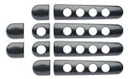Octavia II - dørhåndtaksdeksel 10 stk. sett - hulldesign - CARBON