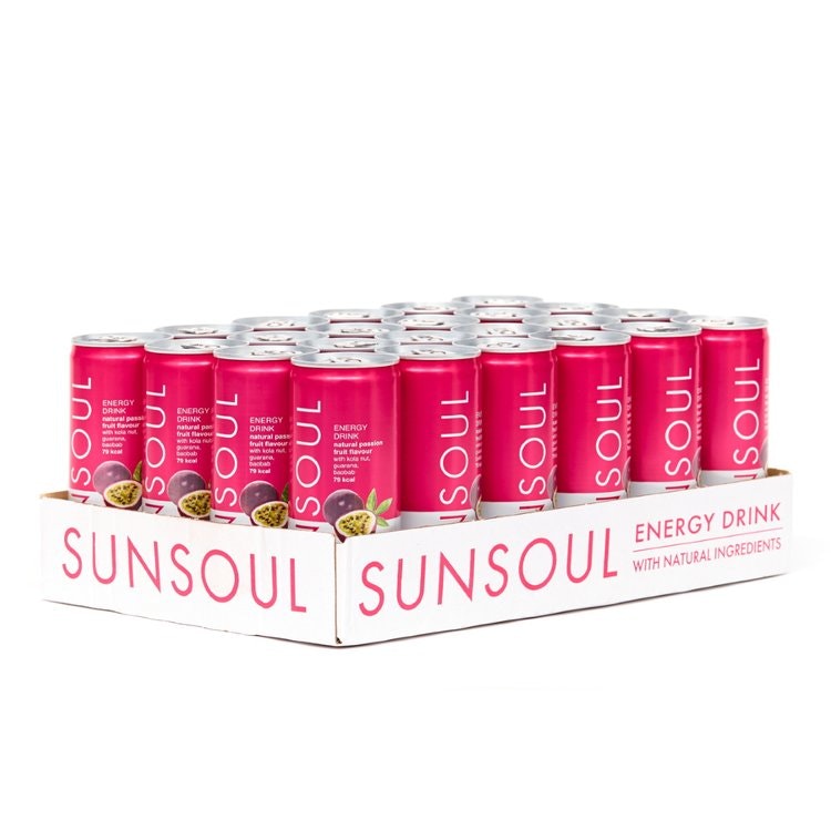 1 x Passion Fruit & Lychee Natural Energy Drink 250ml - sukker