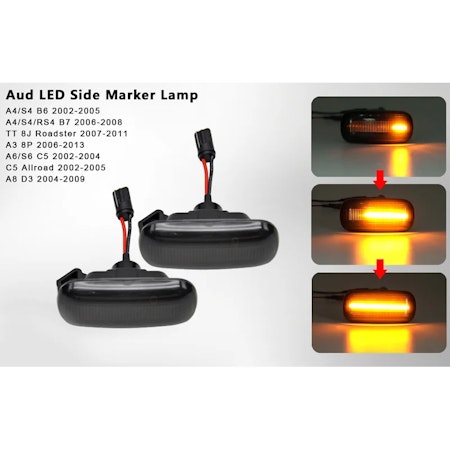 Set LED blinklys Audi diverse modellen - Rookgrijs - incl. Dynamic Running Light