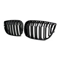 Front Grill BMW 1 series (E87), 2004-2007, 1 pair, black suitable for BMW 1er (E87), Year 2004-2007