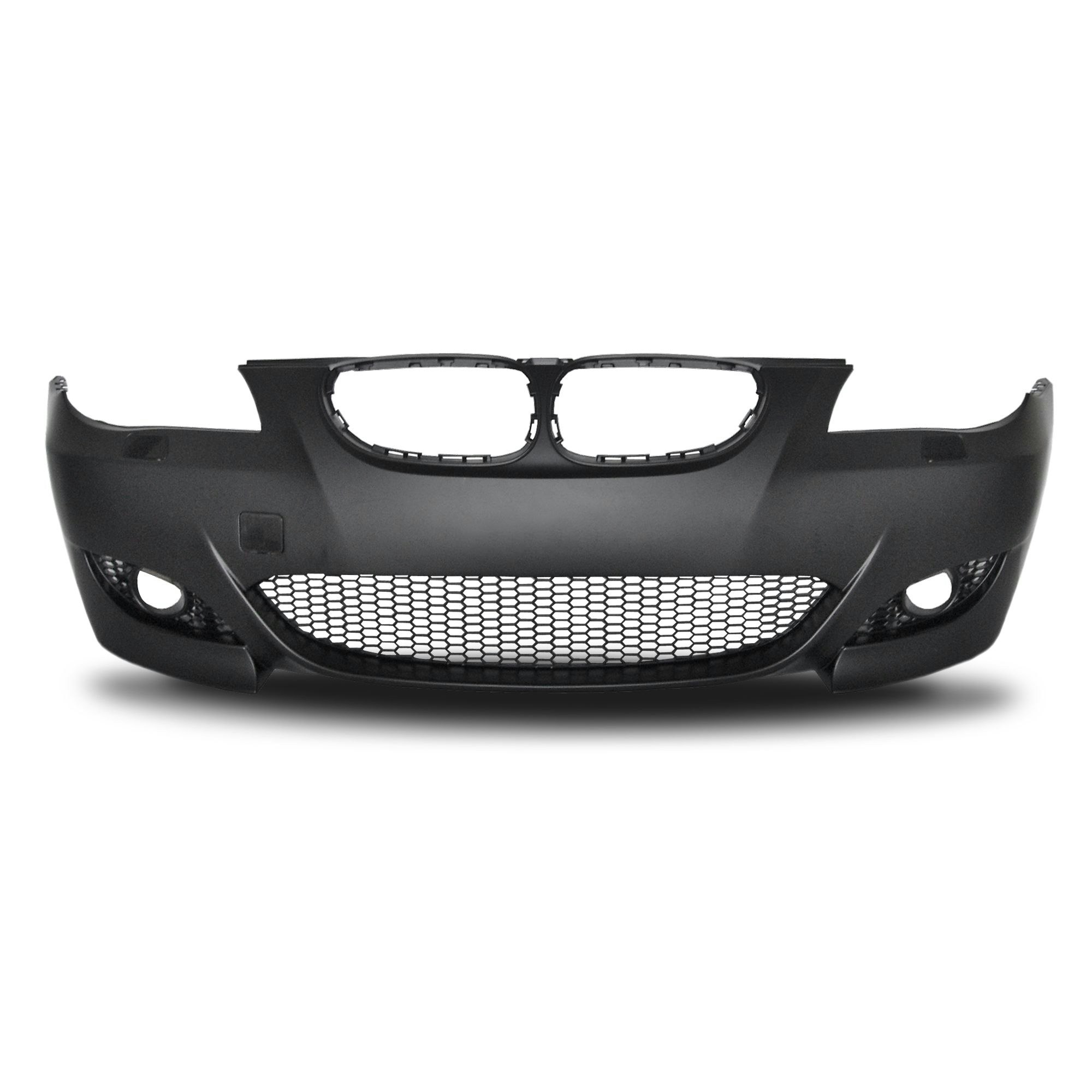 Front bumper in sports design with PDC markings suitable for BMW 5er E60 Limousine year 07.2003 - 03.2007 and E61 Touring year 06.2004 - 03.2007
