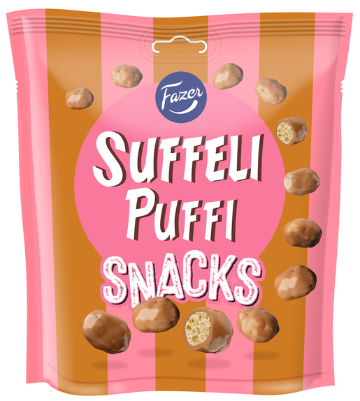 Fazer - Suffeli Puffi Snacks chokladsmakande majspuffar 180g