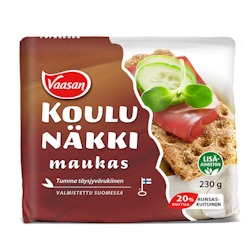 Vaasan - Koulunäkki Maukas Fullkornsrågknäckebröd 230g UTGÅNGET DATUM 28/1