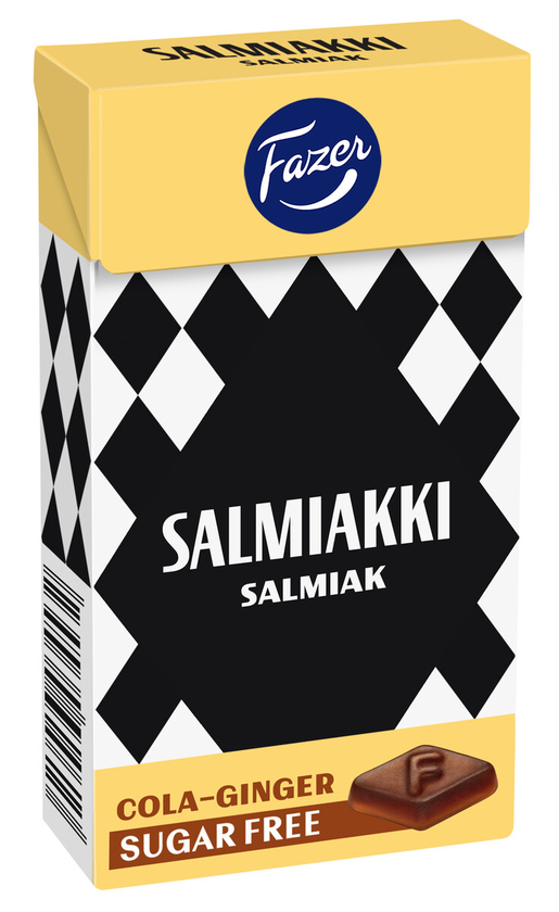 Fazer Salmiakki Cola Ingefära sockerfri pastill 40g