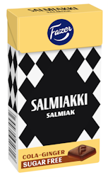 Fazer - Salmiakki Cola Ingefära sockerfri pastill 40g KORT DATUM 24/3-23