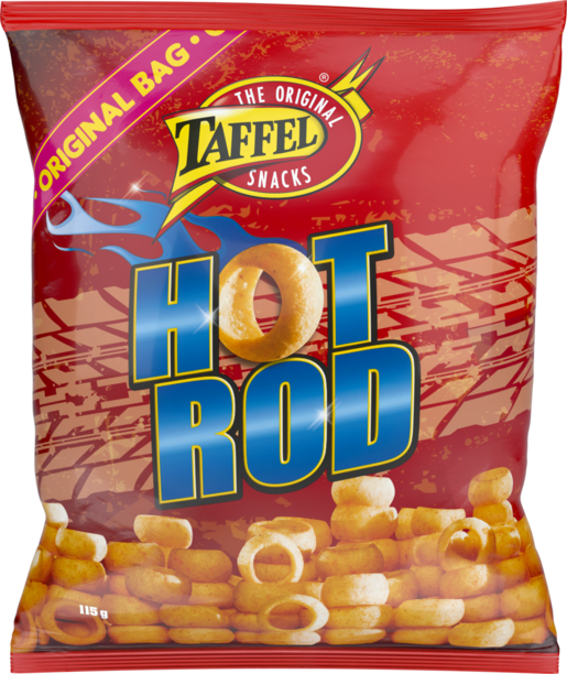 Taffel - Hot Rod kryddade potatisring 115 g