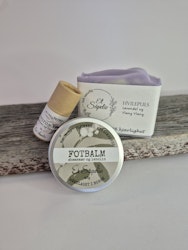 Leppepomade, fotbalm og valgfri såpe