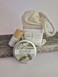 Leppepomade, fotbalm og valgfri såpe