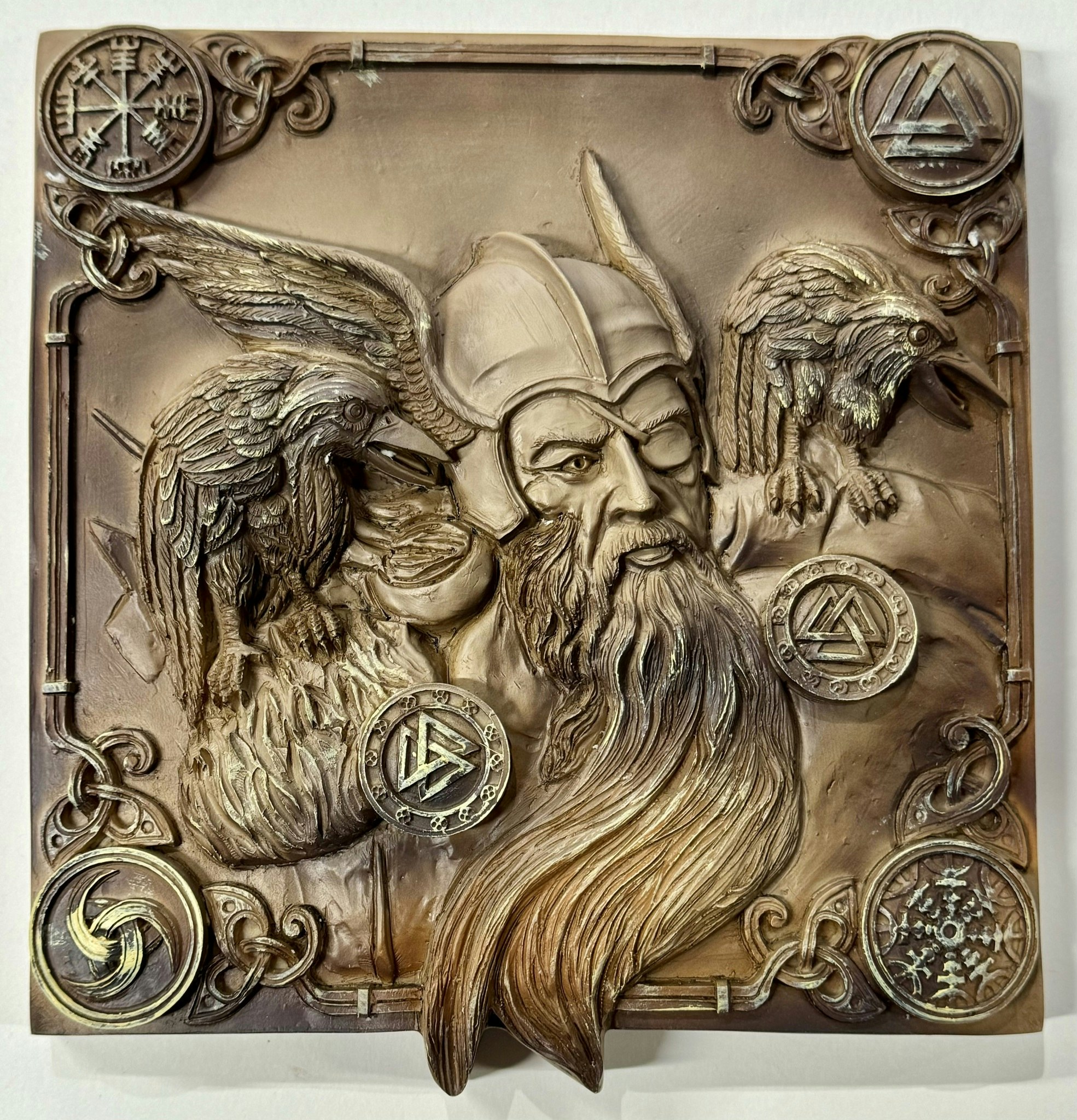 Odin med Hugin og Munin veggoppheng.