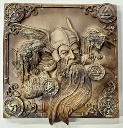 Odin med Hugin og Munin veggoppheng.
