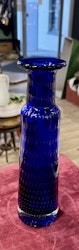 Blå  Bobble vase fra Magnor glassverk.