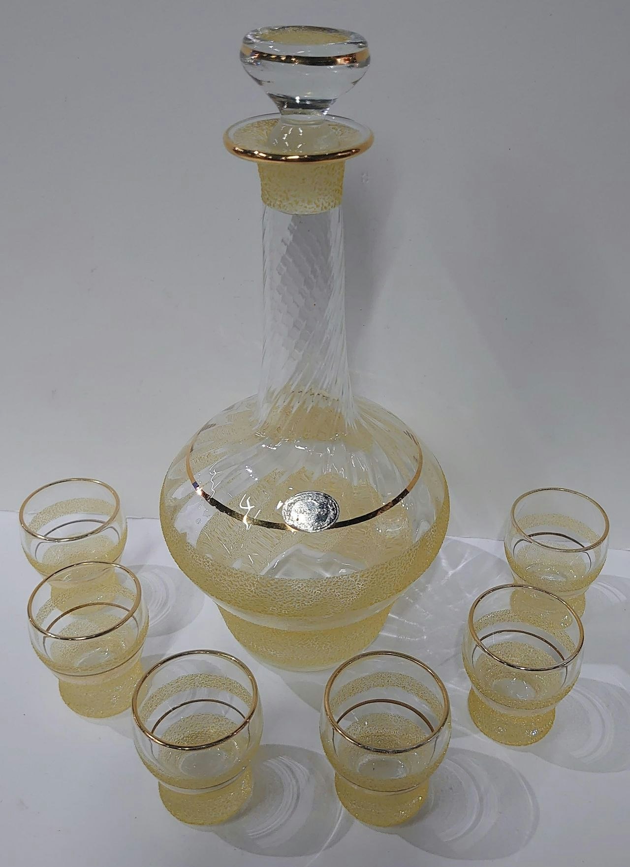 Karaffel og Glass i Pulverglass fra Magnor