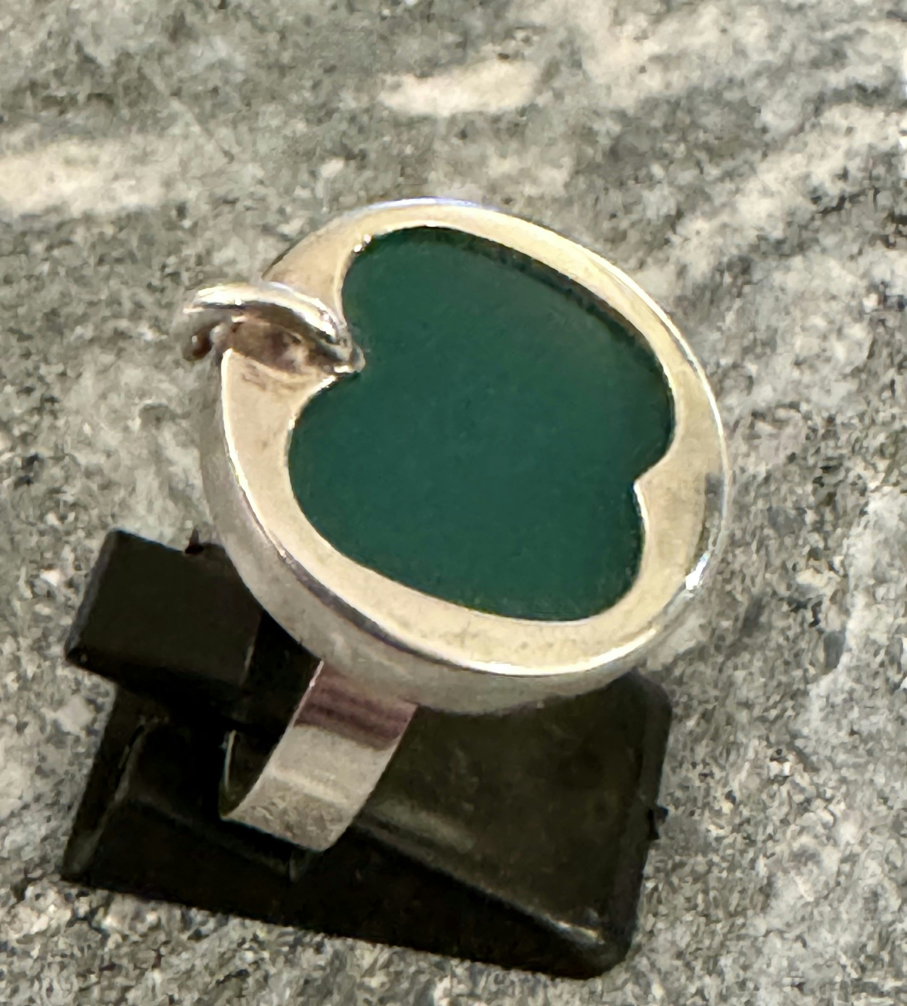 Regulerbar Sølvring med Grønn Agate