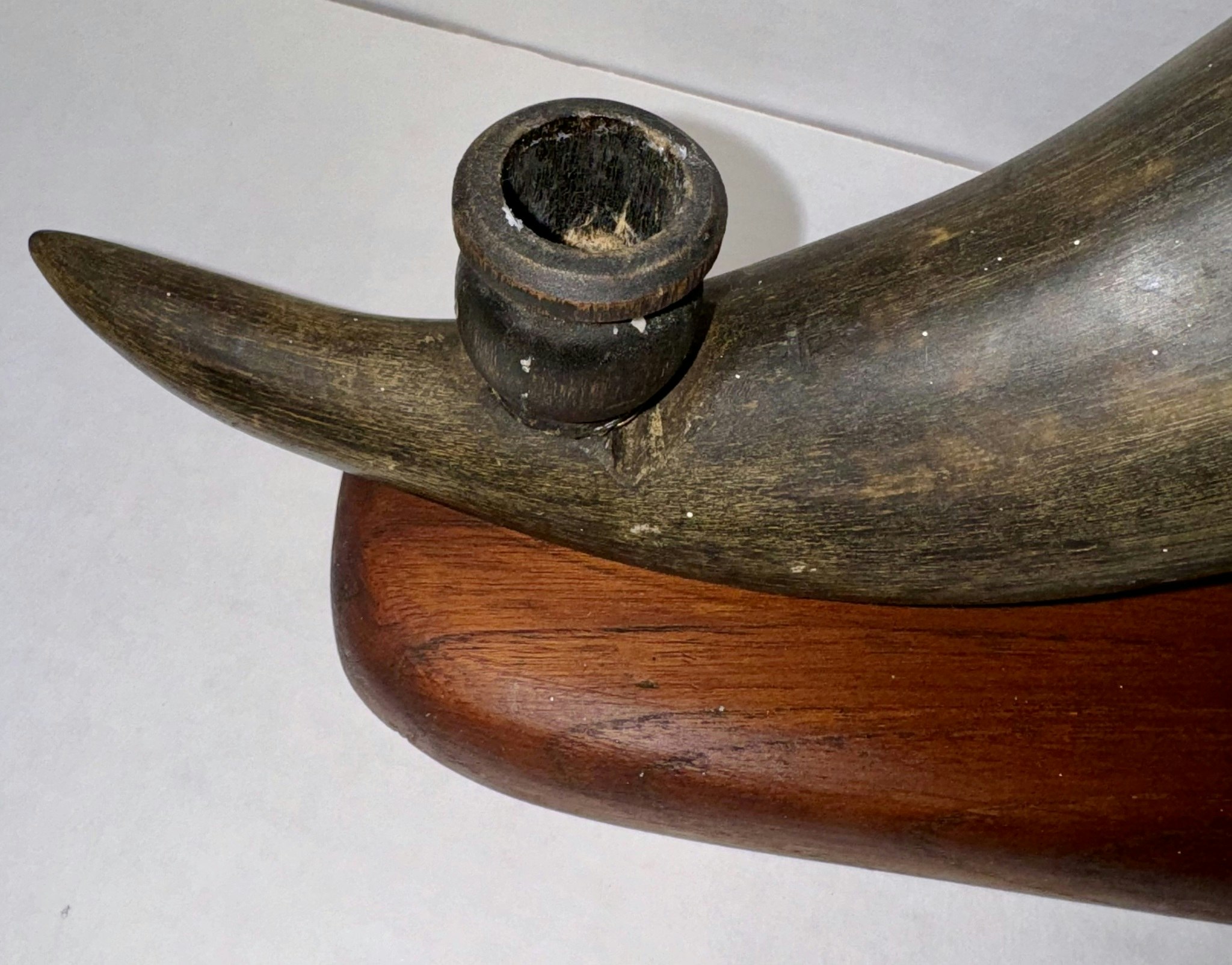 Antikk Horn med Lysestake