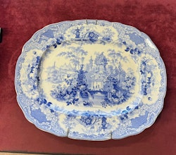 Staffordshire blått og hvitt "siciliansk"