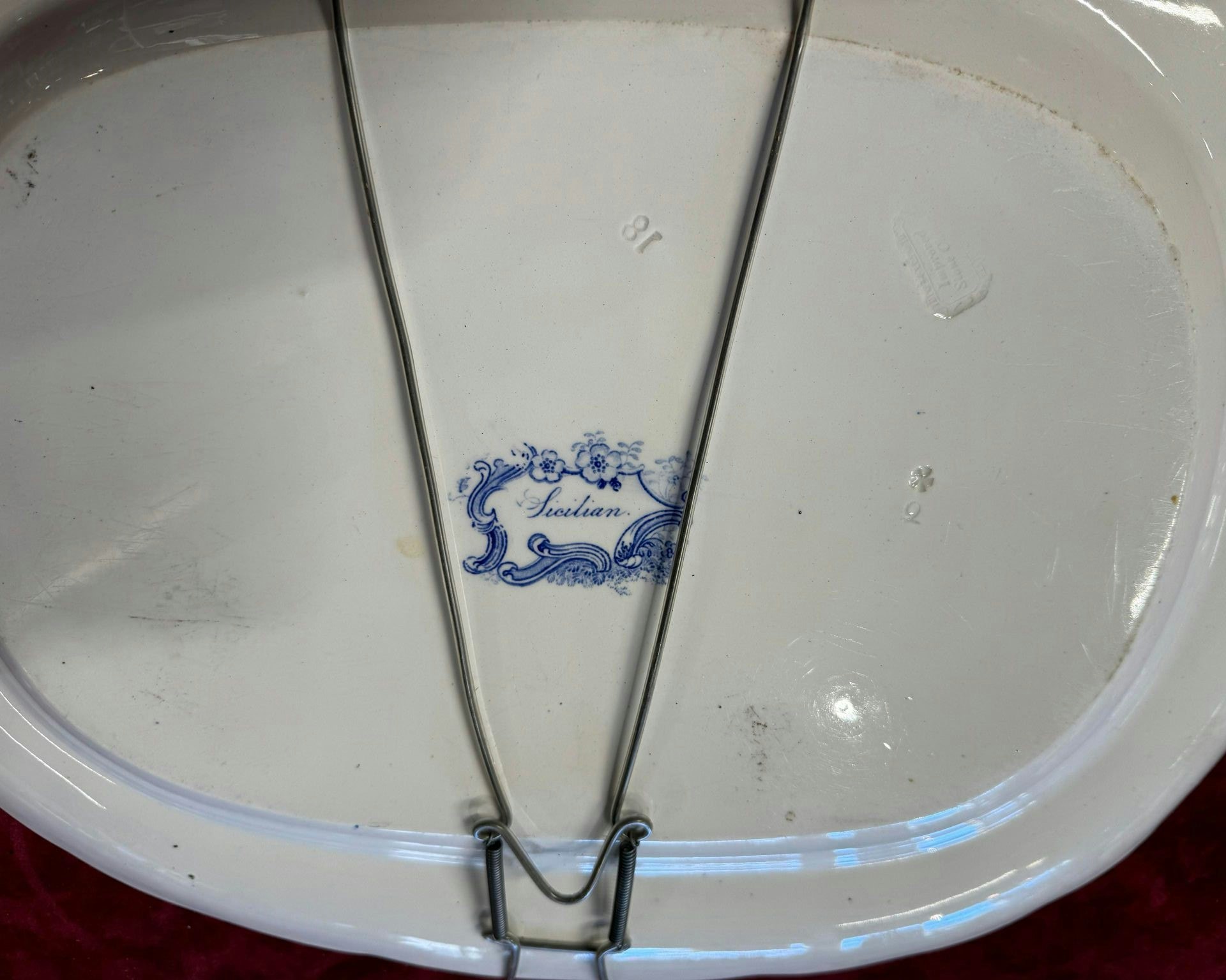 Staffordshire blått og hvitt "siciliansk"