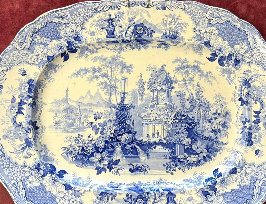 Staffordshire blått og hvitt "siciliansk"