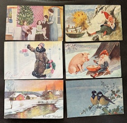 Julekort 6 stk. Lot nr. 2