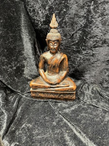 Buddha i teak, fra ca. år 1900,, antikk