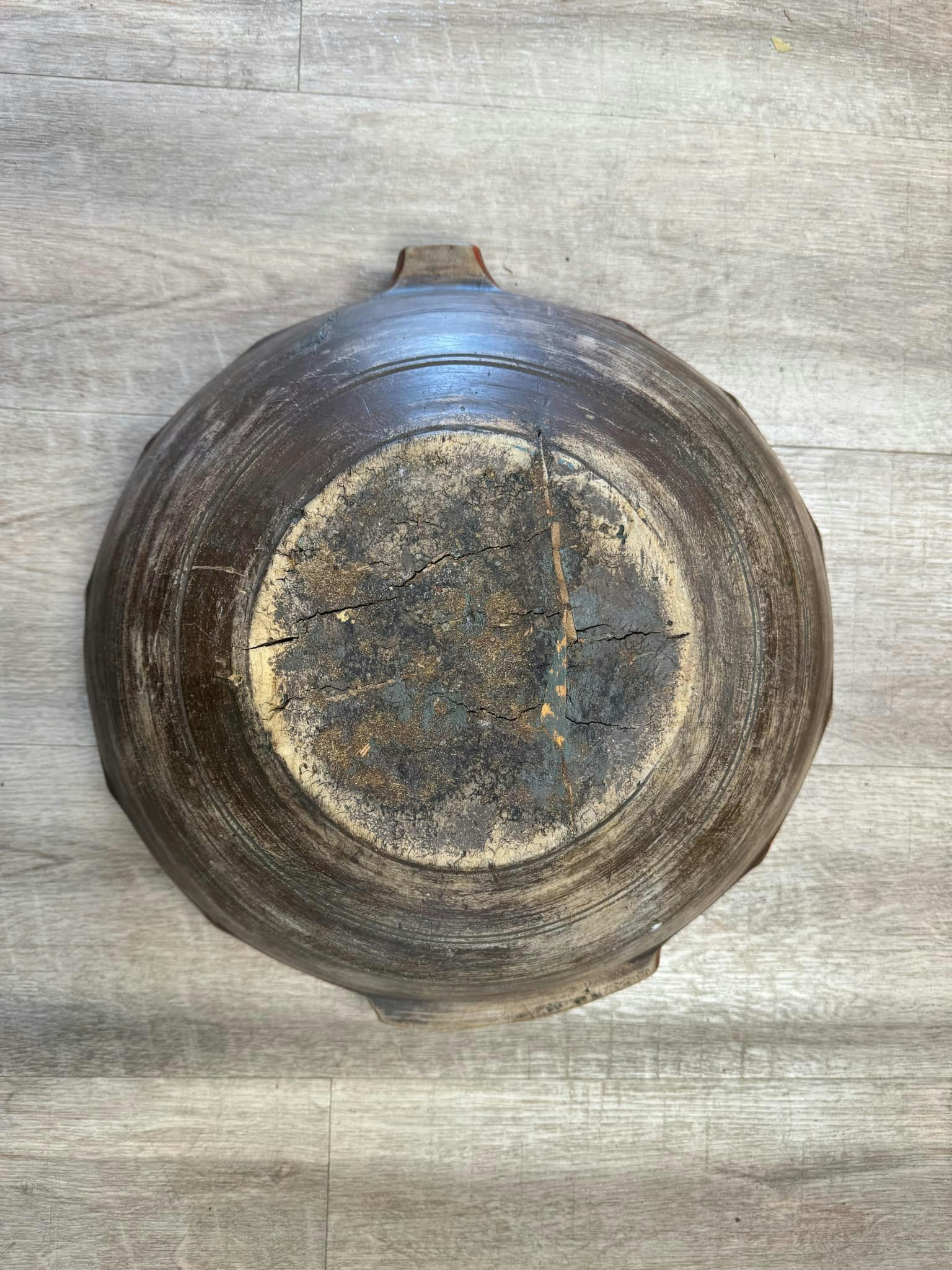 Antikk Rosemalt ØL bolle , med helletut,
