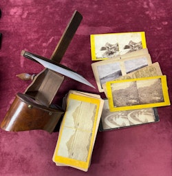 Antikk Stereoscope med ca. 30 st. bilder.