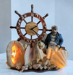 Maritim figur med klokke , og lys , Stor