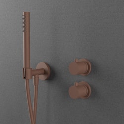 Harmonized inbyggnadsblandare och tillbehör Rust