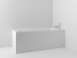 Svedbergs akrylbadkar kalix 160x75x58 vit sargmonterad blandare helag