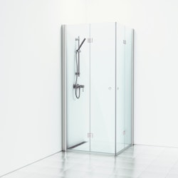 Svedbergs skoga hörndusch vikbar 80x80x198 alu matt/klarglas
