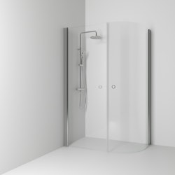 Svedbergs skoga hörndusch rak/u-formad 80x117x198 alu matt/klarglas