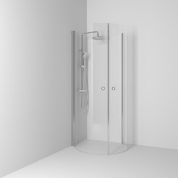 Svedbergs skoga udusch u-formad 95x80x198 alu blank/klarglas