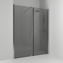 Svedbergs skoga nischdusch rak/fast 160x198 alu matt/rökglas