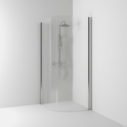 Svedbergs skoga hörndusch halvrund 80x80x198 alu matt/frostglas