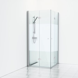 Svedbergs skoga hörndusch vikbar 70x70x198 alu blank/halvfrost